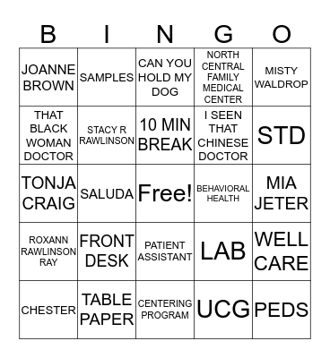 NURSES WEEK 2019 Bingo Card