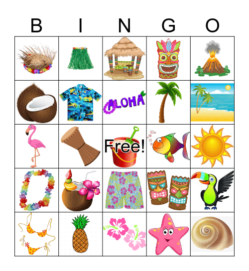 Luau Bingo Card