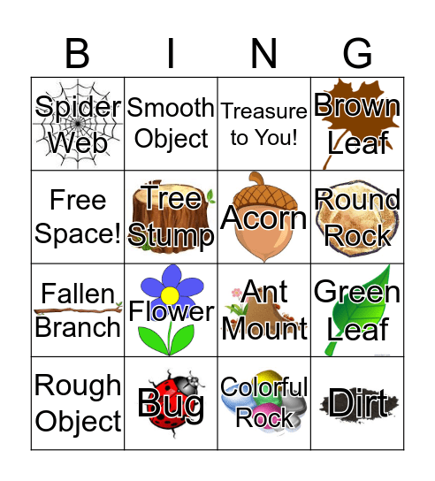 Backyard Bingo Card