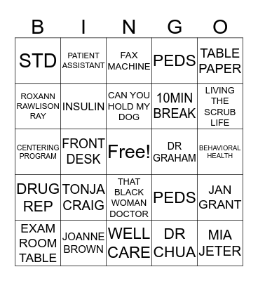 NURES WEEK 2019 Bingo Card