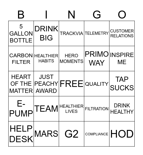 PRIMO BINGO Card