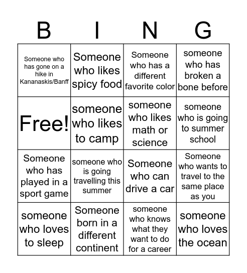 Diversity Bingo! Bingo Card