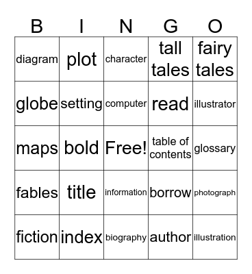 Library Bingo Card
