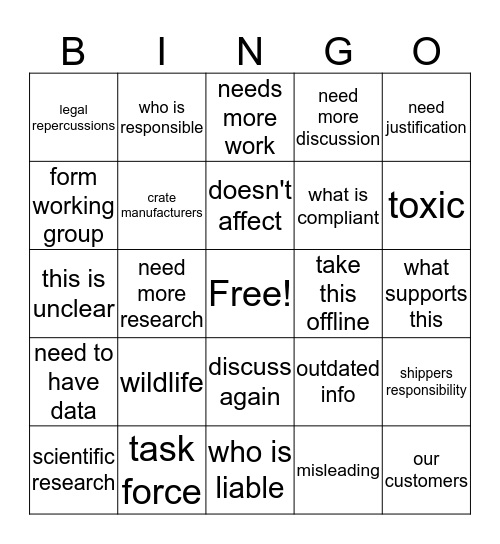 IATA Bingo Card