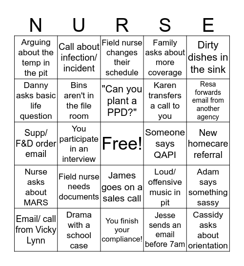 Maxim Nurses' Week Bingo! Bingo Card