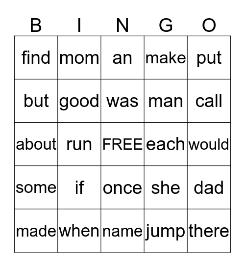 Mikayla's Bingo Card