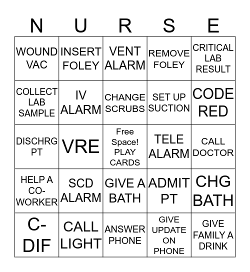 HAPPY NURSES WEEK Bingo Card