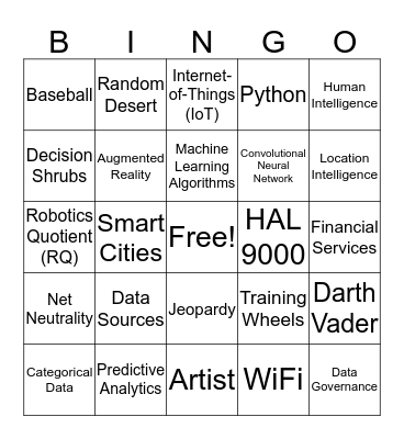 AI: The Game Show Bingo Card