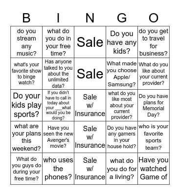 Discovery Bingo Card