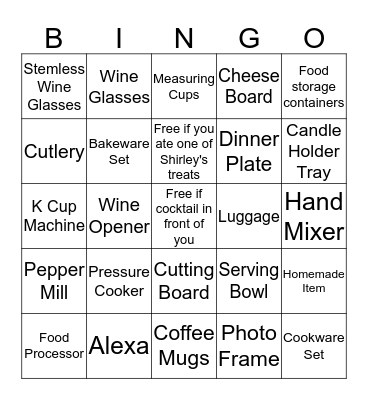 Beth's Bridal Bingo! Bingo Card