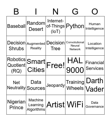 AI: The Game Show Bingo Card