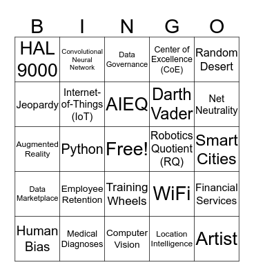 AI: The Game Show Bingo Card
