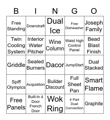 Dacor Bingo Card