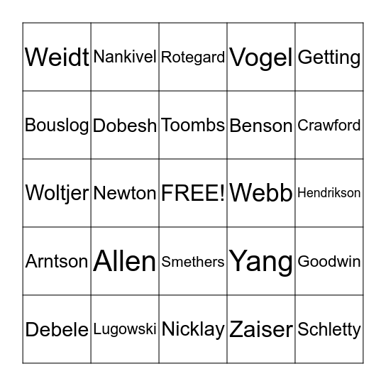 2019 Teacher BINGO Card