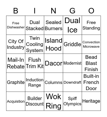 Dacor Bingo Card