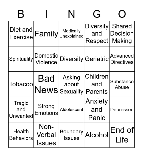 Morgan Bingo Card