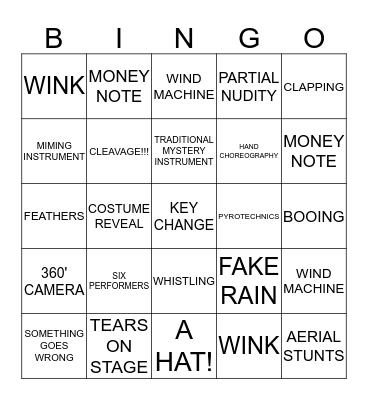 EUROVISION! Bingo Card