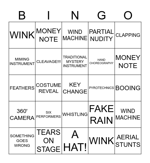 EUROVISION! Bingo Card