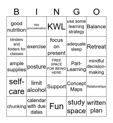 GET ORGANIZED BINGO Card