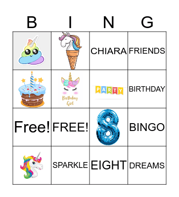 UNICORN Bingo Card