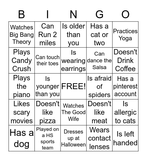PTO  Bingo Card