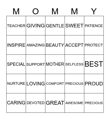 MOTHER'S DAY BINGO Card