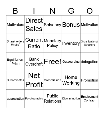 Bingo Biz Bingo Card
