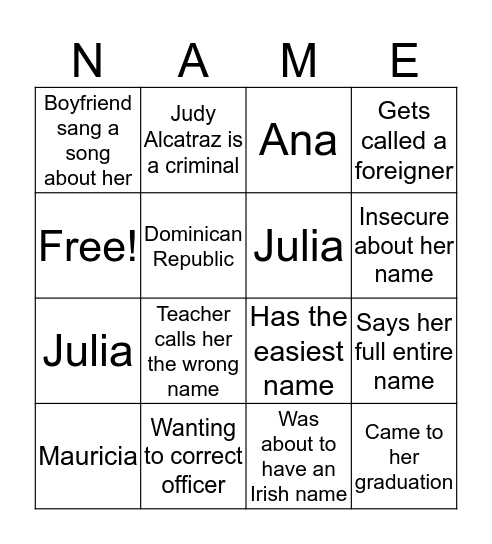 Bingo Card
