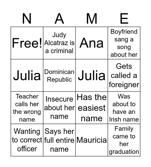 Bingo Card