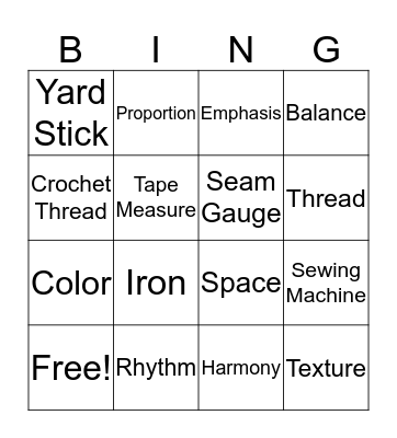 6-7 FASHION BINGO Card