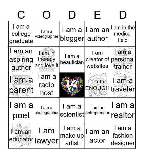 Brunch and Mingle: Color Coded  Bingo Card