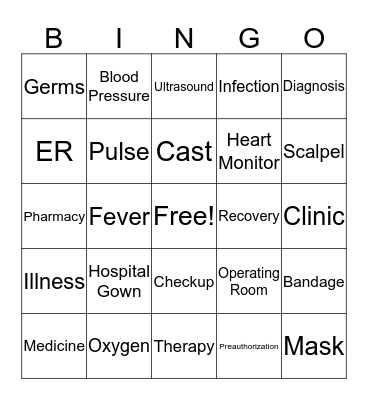 Hospital Week 2019 Bingo Card