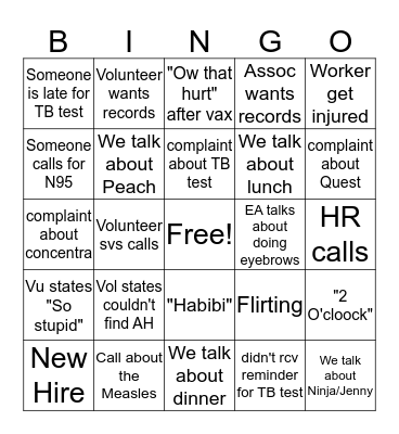 AH Bingo! Bingo Card