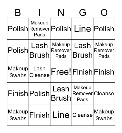 Deka Lash Bingo Card