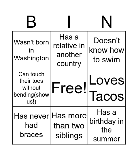 Summer Conferences Meet and Greet Bingo Card