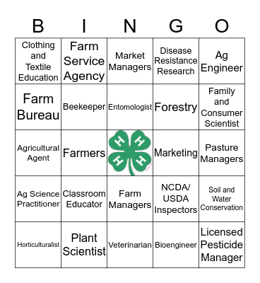 Career Bingo Card