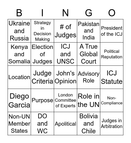 ICJ Bingo Card