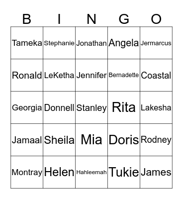 BOOOKER FAMILY BINGO Card