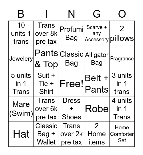 E T R O Bingo Card