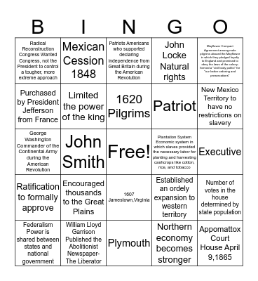 STAAR Review BINGO Card