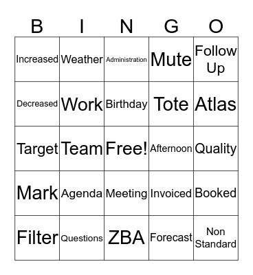 May Conference Call Bingo Card