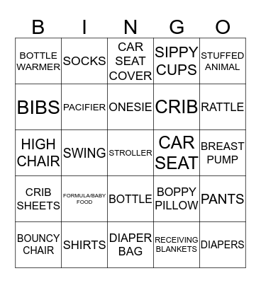 BABY BINGO Card