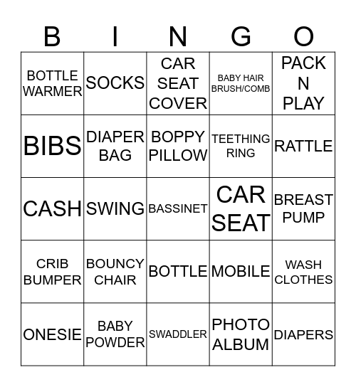 BABY BINGO Card