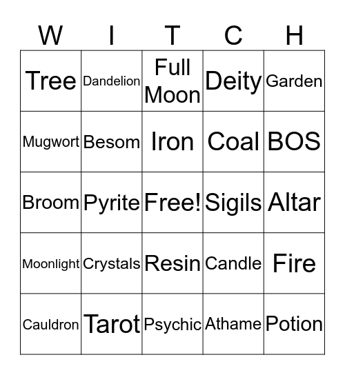 Magical Bingo Card