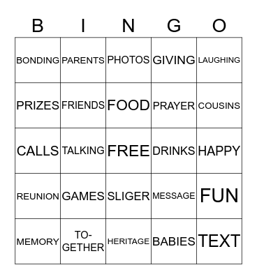 TOGETHER AGAIN Bingo Card