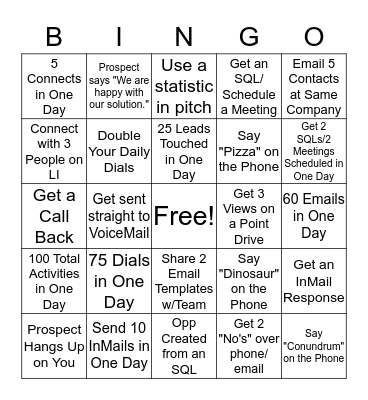 Call Blitz BINGO Card