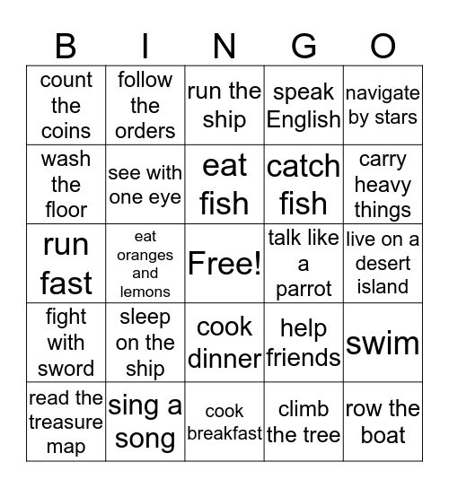 PIRATE BINGO Card