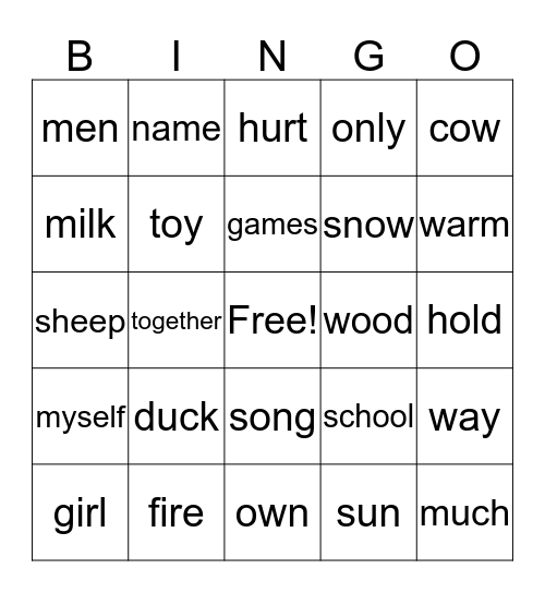 cowboys Bingo Card