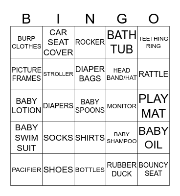 BABY BINGO Card