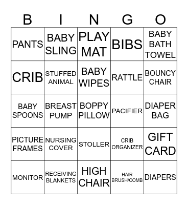 BABY BINGO Card